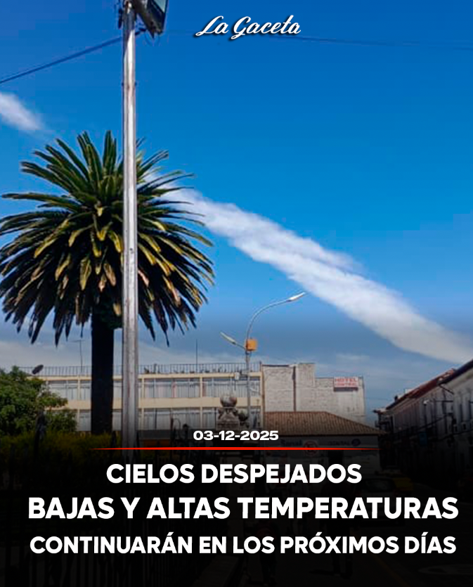 Cielos despejados, bajas y altas temperaturas continuarán en los próximos días