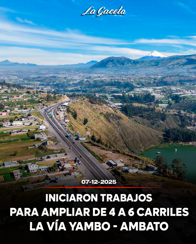 Iniciaron trabajos para ampliar de 4 a 6 carriles  la vía Yambo – Ambato