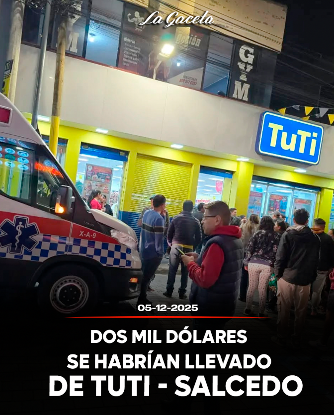2 mil dólares se habrían llevado de Tuti – Salcedo