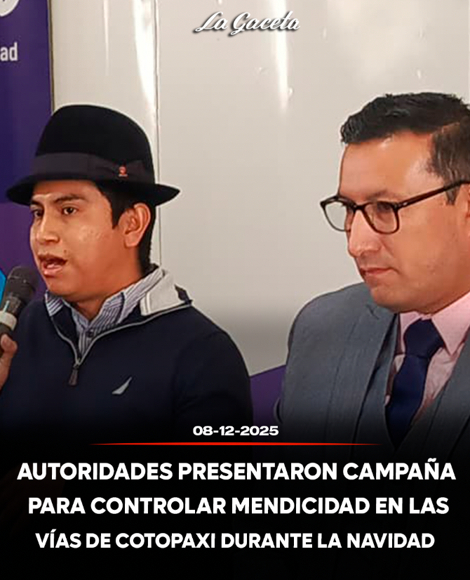 Autoridades presentaron la campaña para controlar la mendicidad en las vías de Cotopaxi durante Navidad