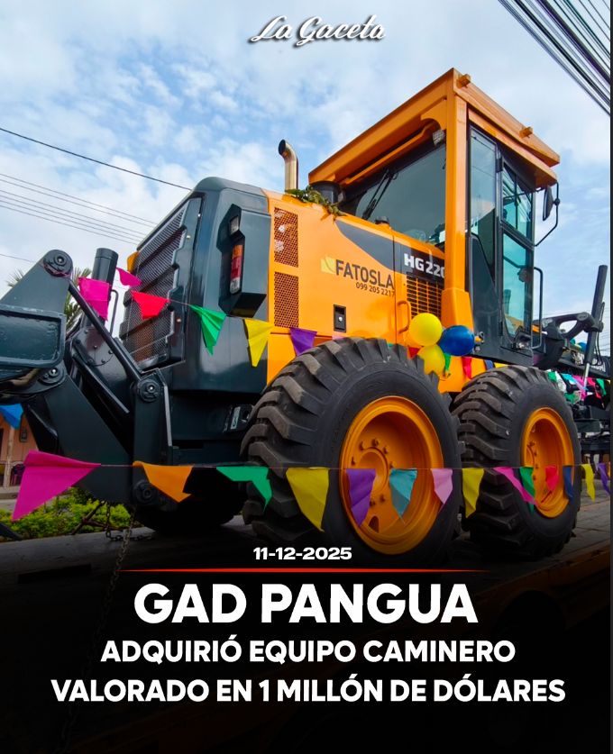 GAD Pangua adquirió equipo caminero valorado en un millón de dólares