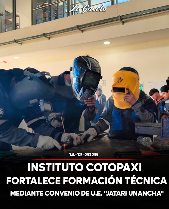 Instituto Cotopaxi fortalece formación técnica mediante convenio con U.E “Jatari Unancha”