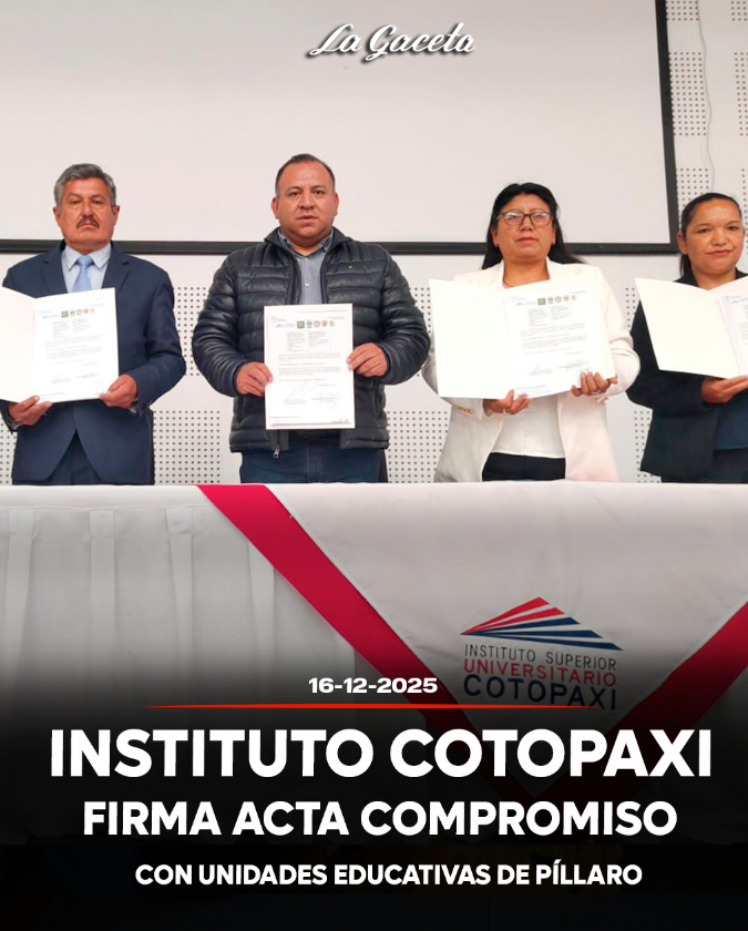 Instituto Cotopaxi firma acta compromiso con unidades educativas de Píllaro