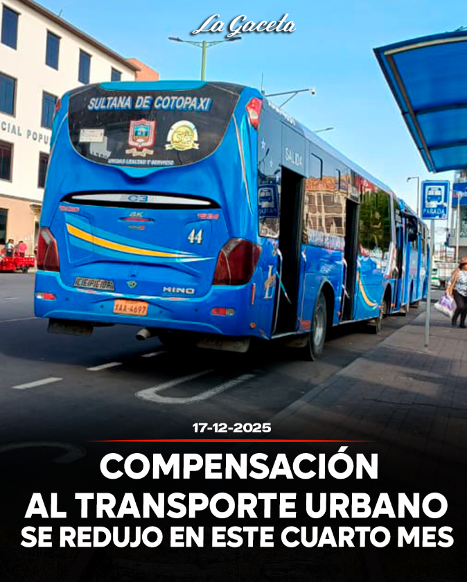Compensación al transporte urbano se redujo en este cuarto mes