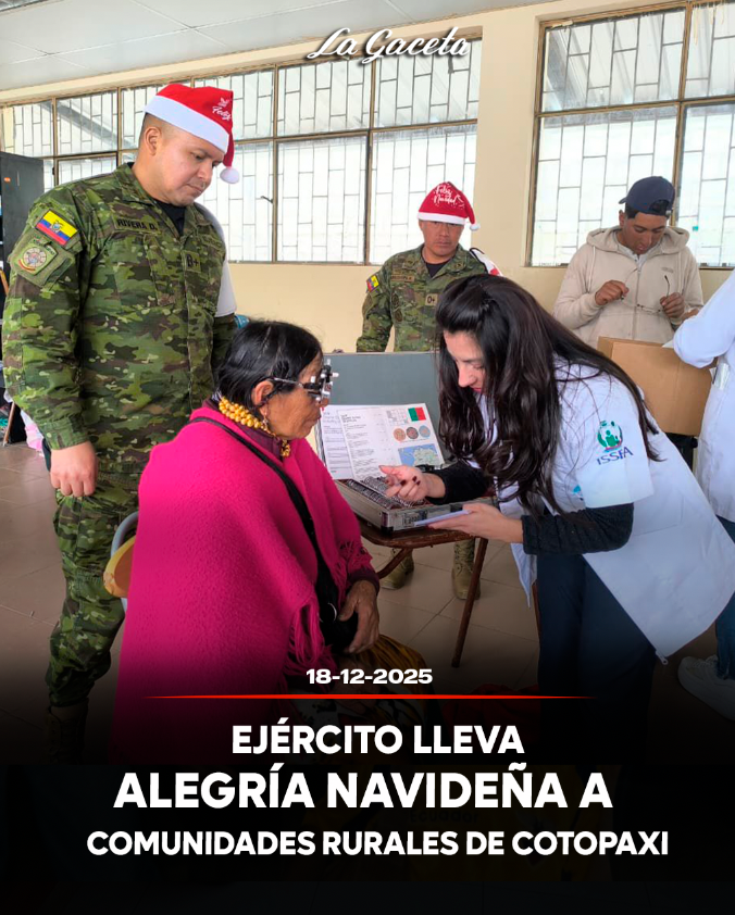 Ejército lleva alegría navideña a comunidades rurales de Cotopaxi