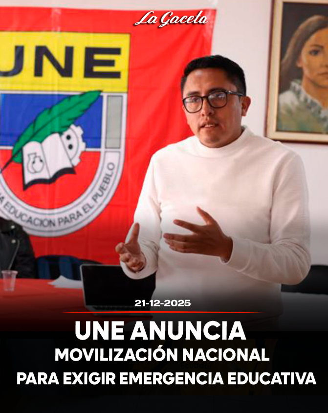UNE anuncia movilización nacional para exigir emergencia educativa