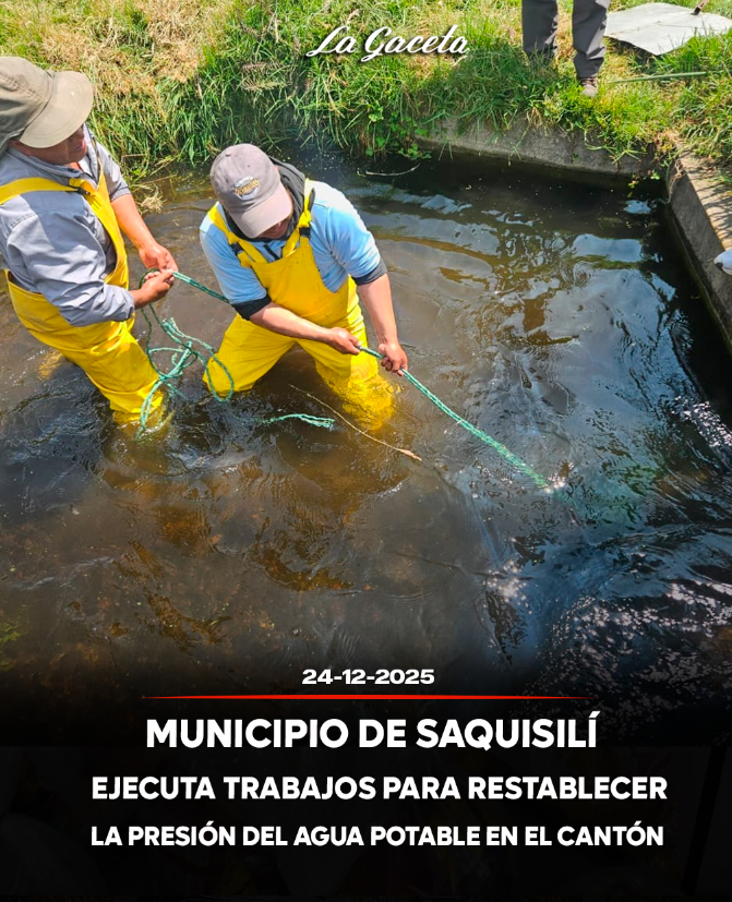 Municipio de Saquisilí ejecuta trabajos para restablecer la presión del agua potable en el cantón