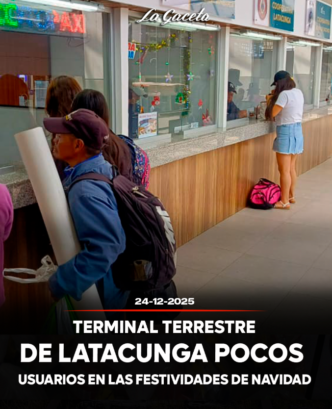 Terminal Terrestre de Latacunga pocos usuarios en las festividades de Navidad