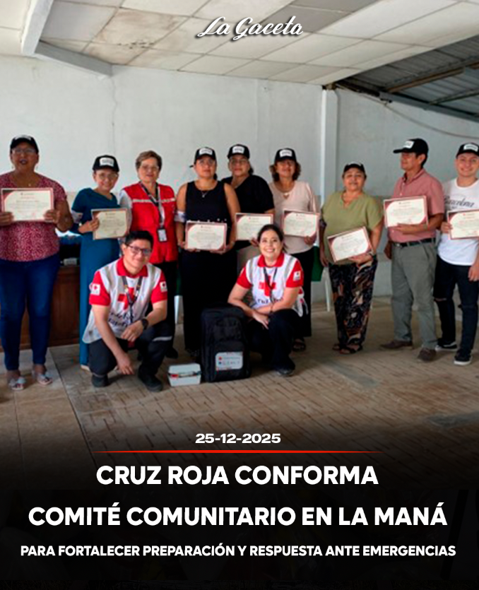 Cruz Roja conforma comité comunitario en La Maná para fortalecer preparación y respuesta ante emergencias