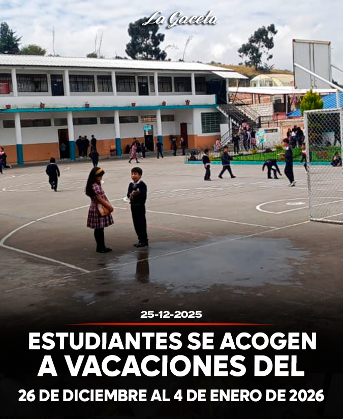 Estudiantes se acogen a vacaciones del 26 de diciembre al 4 de enero de 2026