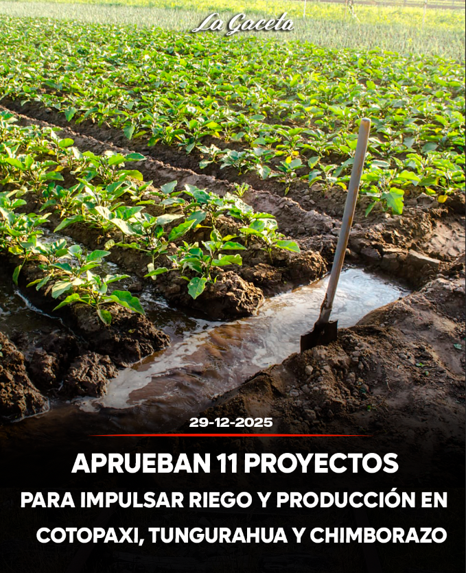 Aprueban 11 proyectos para impulsar riego y producción en Cotopaxi Tungurahua y Chimborazo
