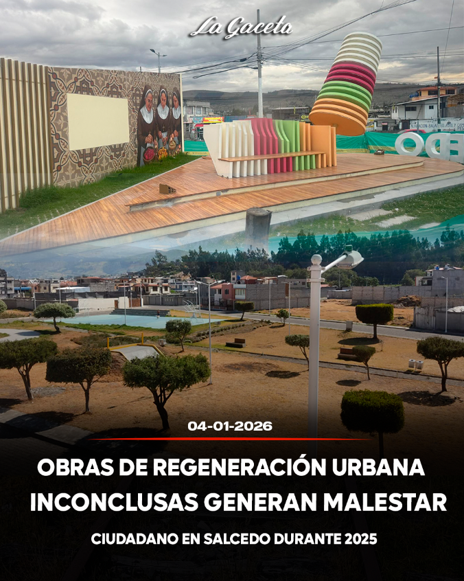 Obras de regeneración urbana inconclusas generan malestar ciudadano en Salcedo durante 2025