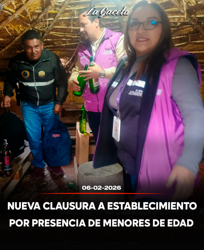 Nueva clausura a establecimiento por presencia de menores de edad con bebidas alcohólicas 