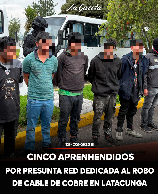 Cinco aprehendidos por presunta red dedicada al robo de cable de cobre en Latacunga