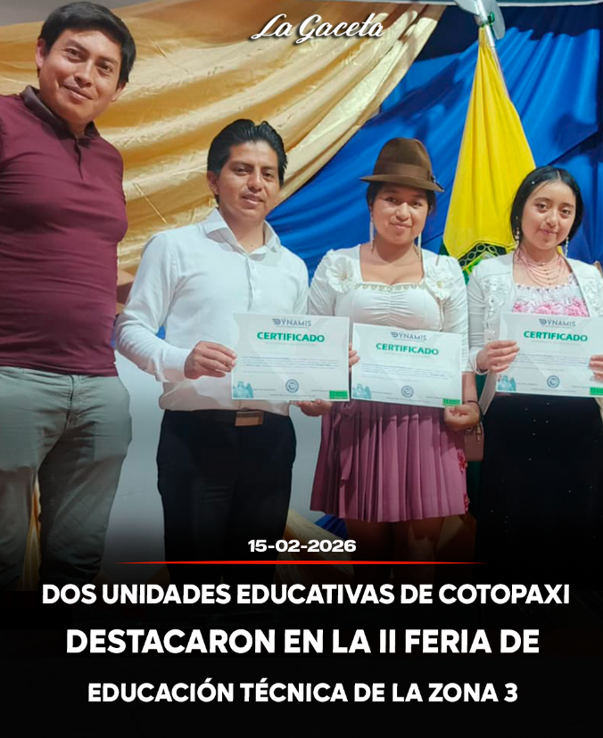 Dos unidades educativas de Cotopaxi destacaron en la II Feria de Educación Técnica de la Zona 3