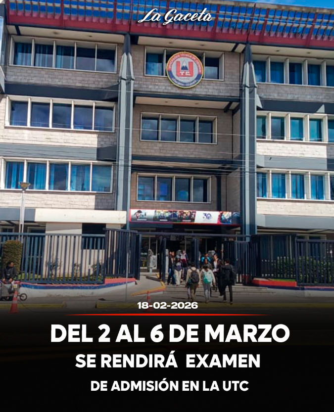 Del 2 al 6 de marzo se rendirá examen de admisión en la UTC