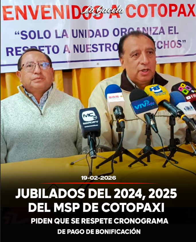 Jubilados del 2024, 2025 del MSP de Cotopaxi piden que respete cronograma de pago de bonificación
