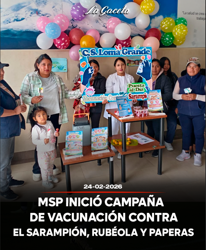 MSP inició campaña de vacunación contra el sarampión, rubéola y paperas