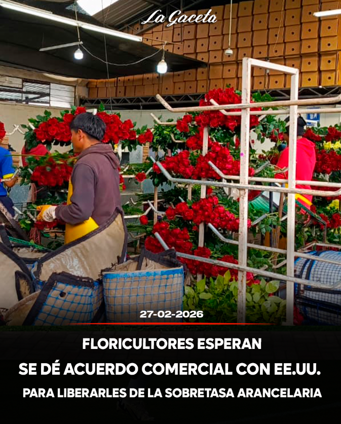 Floricultores esperan que se dé acuerdo comercial con Estados Unidos para liberarles de la sobretasa arancelaria