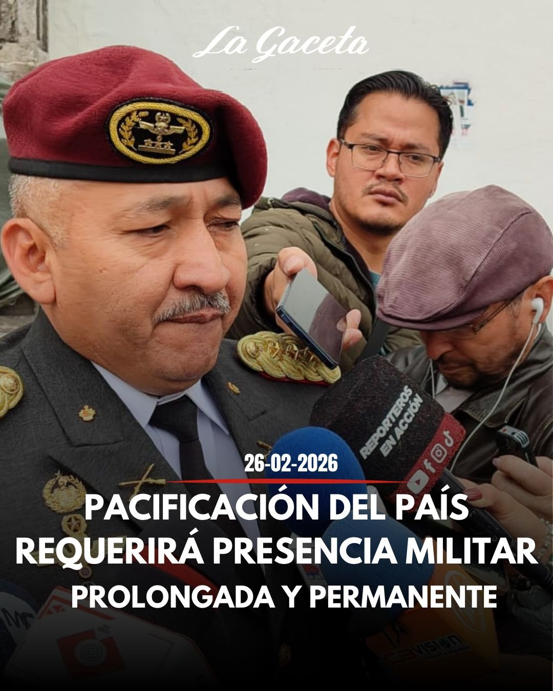Pacificación del país requerirá presencia militar prolongada ypermanente