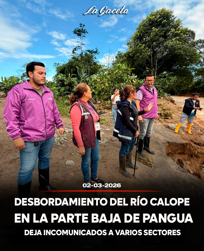 Desbordamiento del río Calope en la parte baja de Pangua deja incomunicados a varios sectores