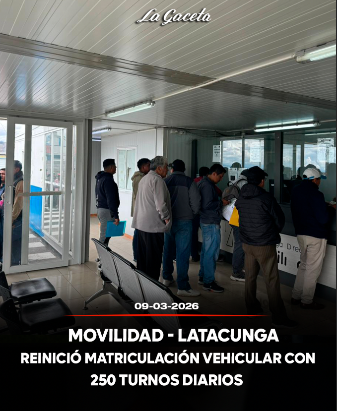 Movilidad-Latacunga reinicio la matriculación vehicular con 250 turnos diarios