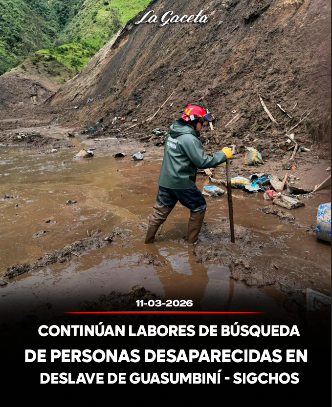 Continúan  labores de búsqueda de personas desaparecidas en deslave de Guasumbiní-Sigchos
