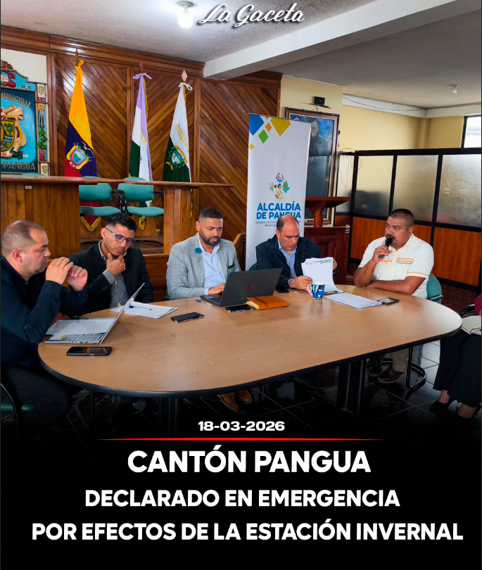 Cantón Pangua declarado en emergencia por efectos de la estación invernal