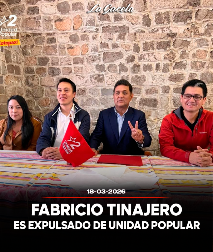 Fabricio Tinajero es expulsado de Unidad Popular 