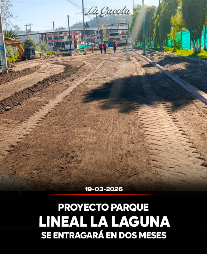 Proyecto Parque Lineal La Laguna, será entregado en dos meses