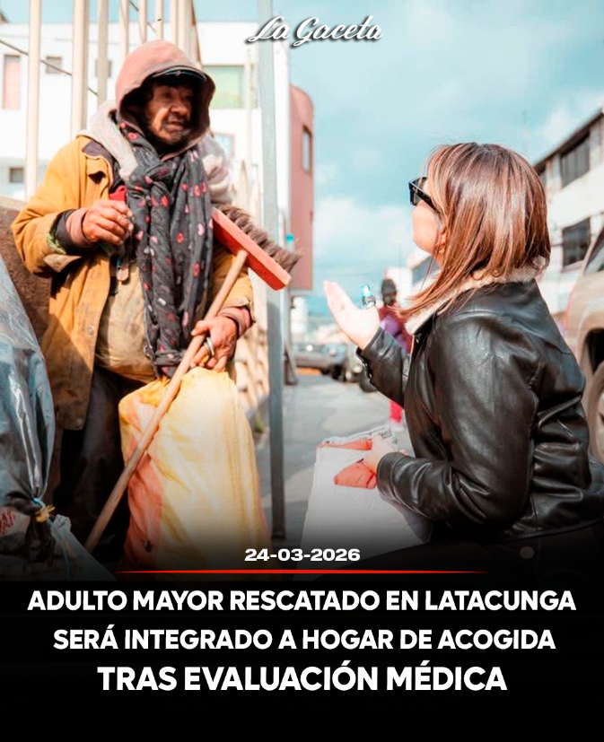 Adulto mayor rescatado en Latacunga será integrado a hogar de acogida tras evaluación médica