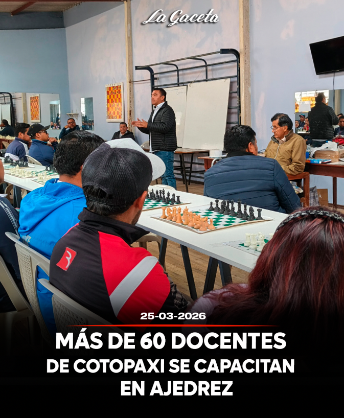 Más de 60 docentes de Cotopaxi se capacitan en ajedrez