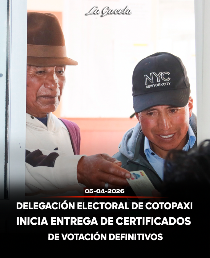 Delegación Electoral de Cotopaxi inicia entrega de certificados de votación definitivos