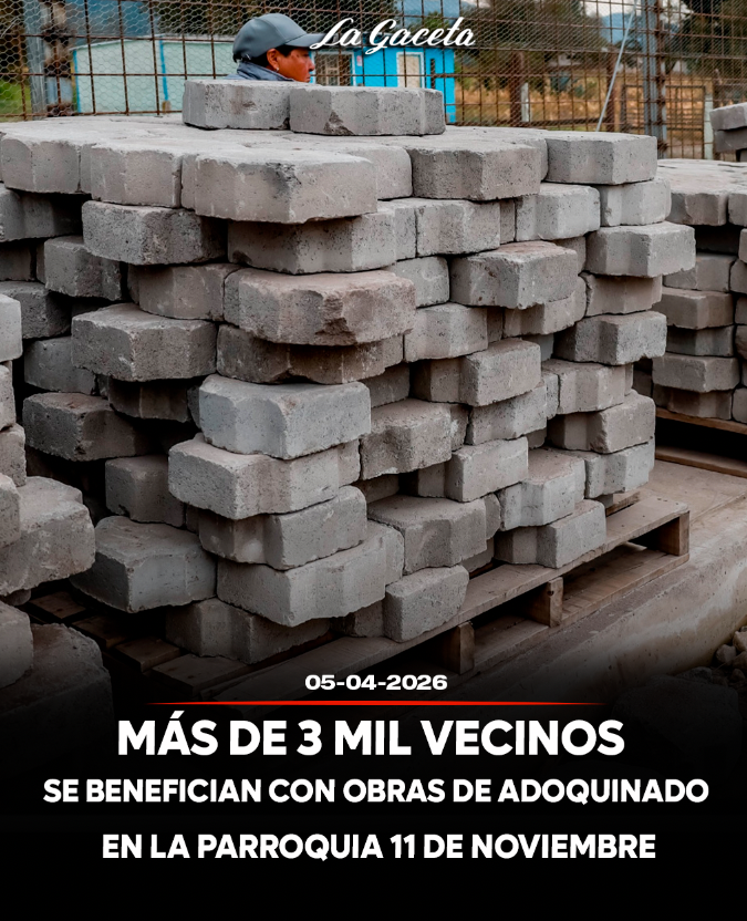 Más de 3 mil vecinos se benefician con obras de adoquinado en la parroquia Once de Noviembre