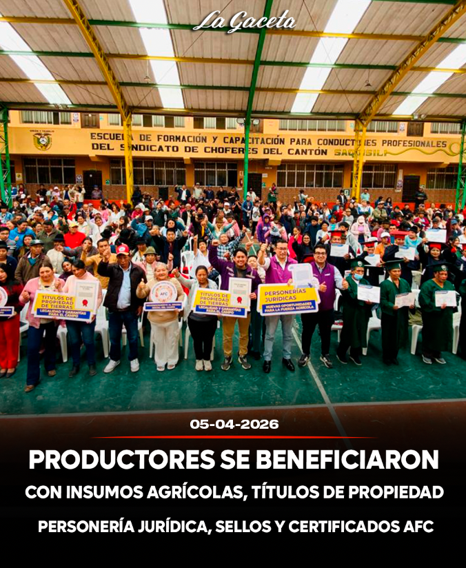 Productores se beneficiaron con insumos agrícolas, títulos de propiedad, personería jurídica, sellos y certificados AFC
