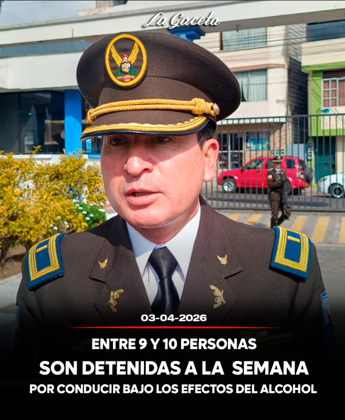 Entre 9 y 10 persona son detenidas a la semana por conducir bajo los efectos del alcohol