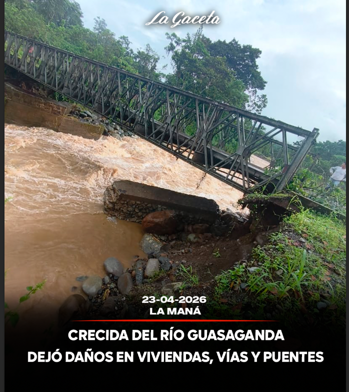 Crecida del río Guasaganda dejó daños en viviendas