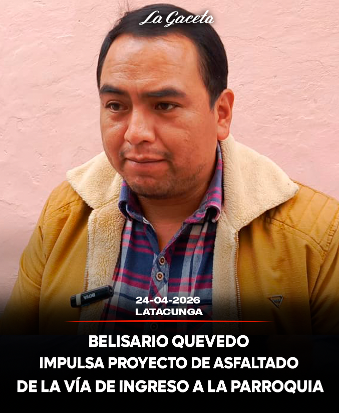 Belisario Quevedo impulsa proyecto de asfaltado de la vía de ingreso a la parroquia