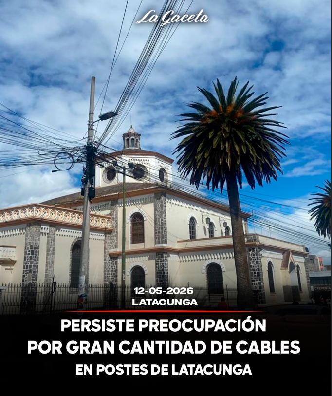 Persiste preocupación por gran cantidad de cables en postes de Latacunga