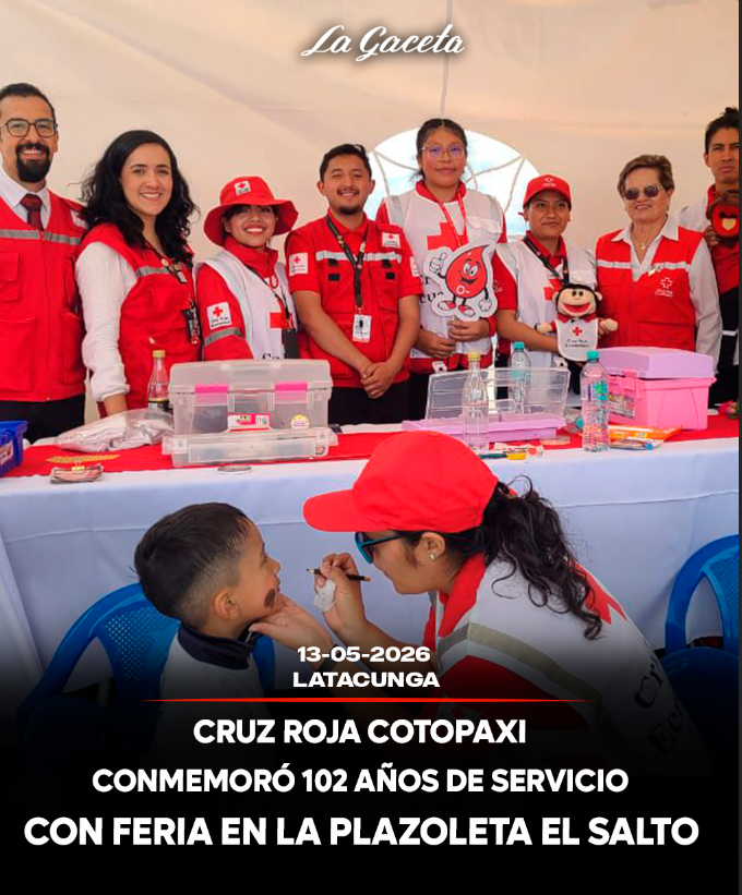Cruz Roja Cotopaxi conmemoró 102 años de servicio con feria en la plazoleta El Salto