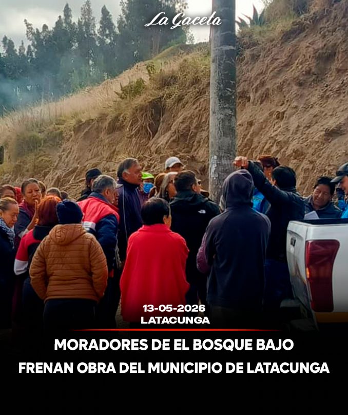 Moradores de El Bosque Bajo frenan obra del Municipio de Latacunga