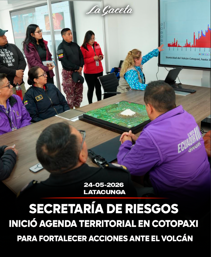 Secretaría de Riesgos inició agenda territorial en Cotopaxi para fortalecer acciones ante el volcán