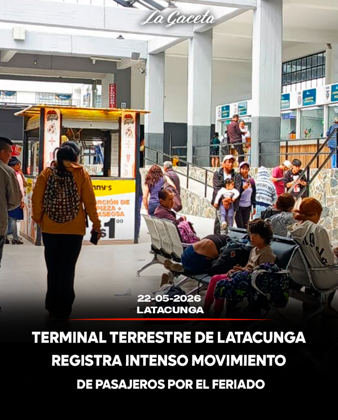 Terminal Terrestre de Latacunga registra intenso movimiento de pasajeros por el feriado