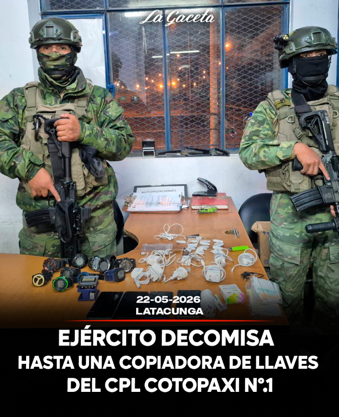 Ejército decomisa hasta una copiadora de llaves en el CPL Cotopaxi Nº. 1