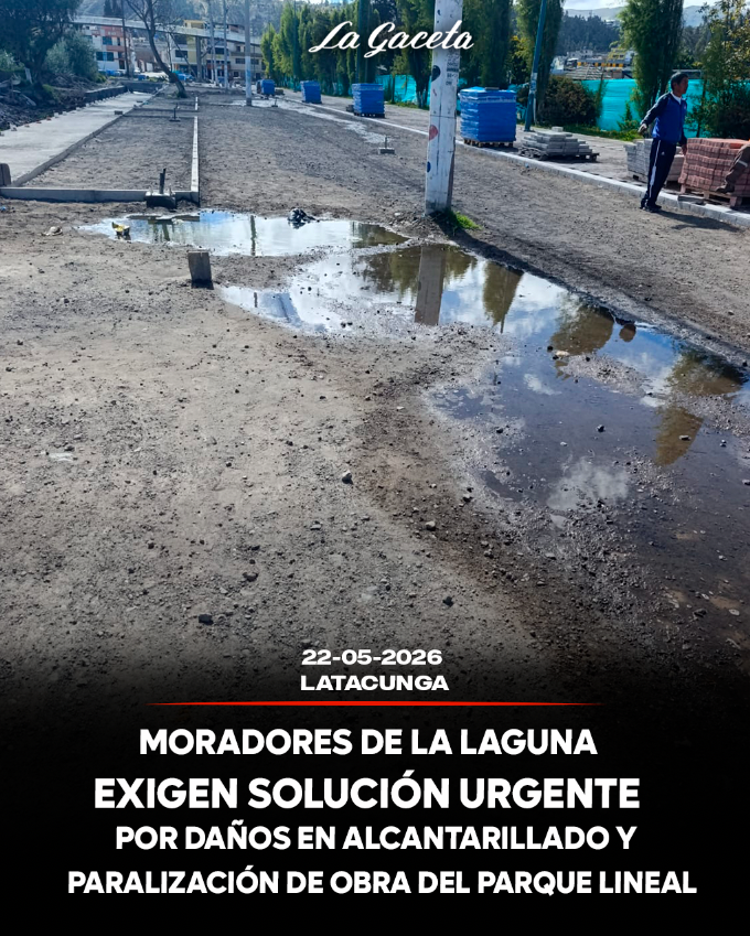 Moradores de La Laguna exigen solución urgente por daños en alcantarillado y paralización de obra del Parque Lineal