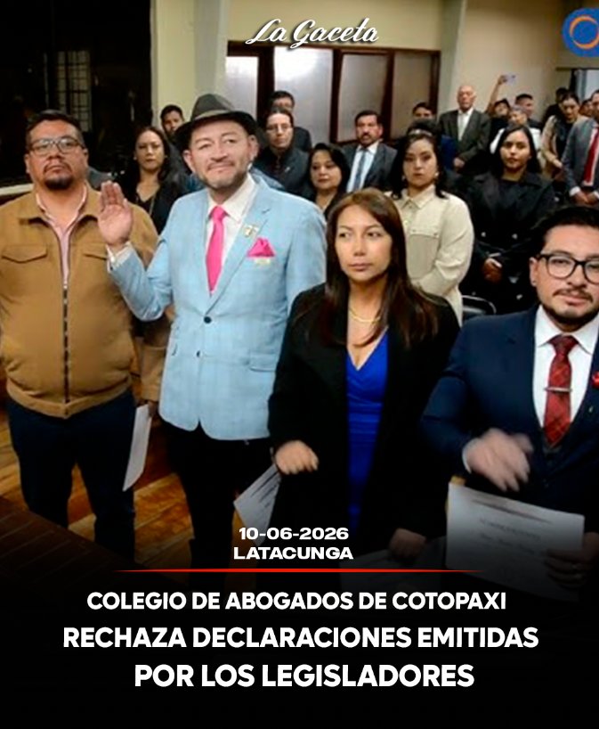 Colegio de Abogados de Cotopaxi rechaza declaraciones emitidas por los legisladores
