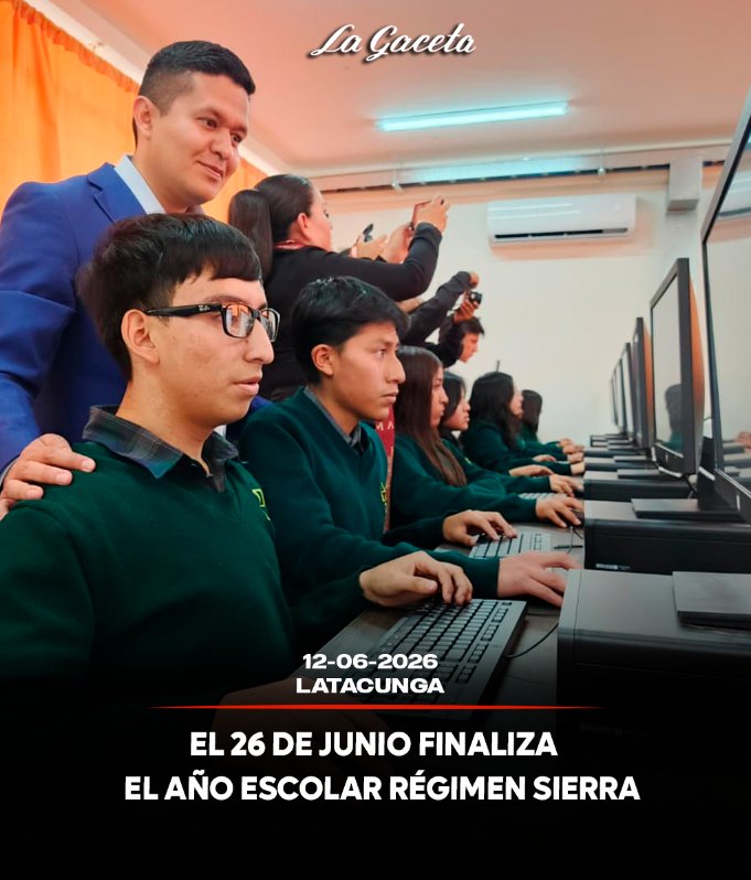 El 26 de junio finaliza el año escolar régimen Sierra