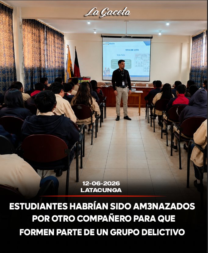 Estudiantes habrían sido amenazados por otro compañero para que formen parte de un grupo delictivo