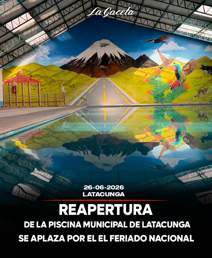 Reapertura de la piscina municipal de Latacunga se aplaza por el feriado nacional