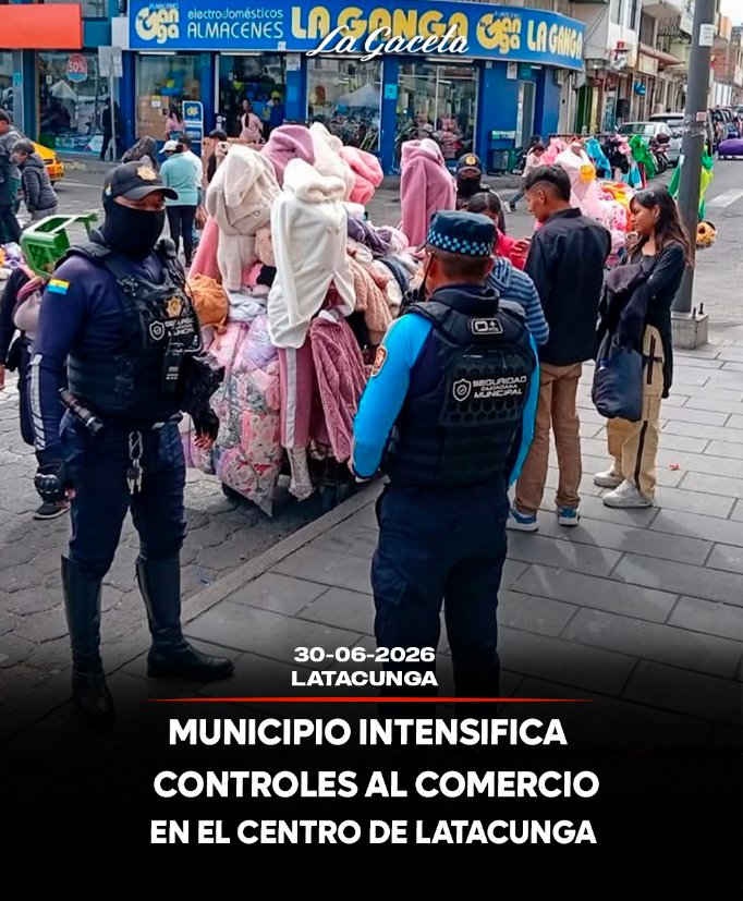 Municipio intensifica controles al comercio informal en el centro de Latacunga